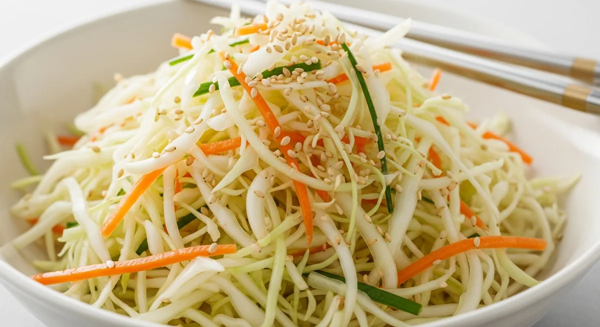 Comparaison chou blanc et chou chinois émincés pour salade japonaise