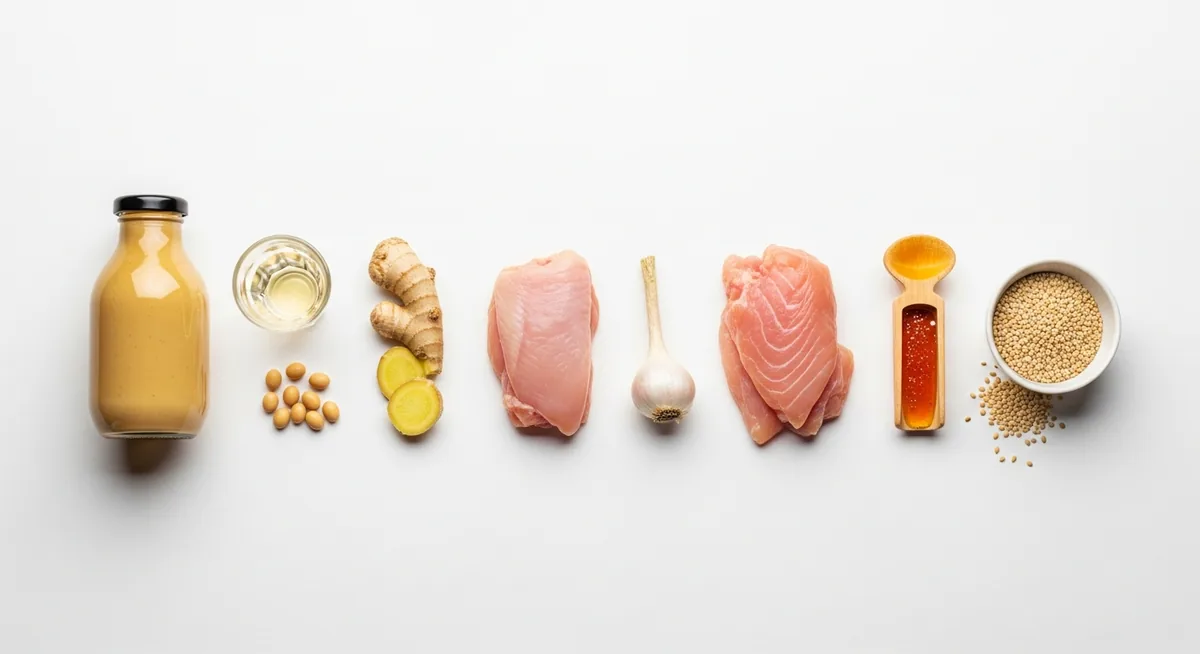 Ingrédients recette poulet sauce teriyaki soja mirin gingembre