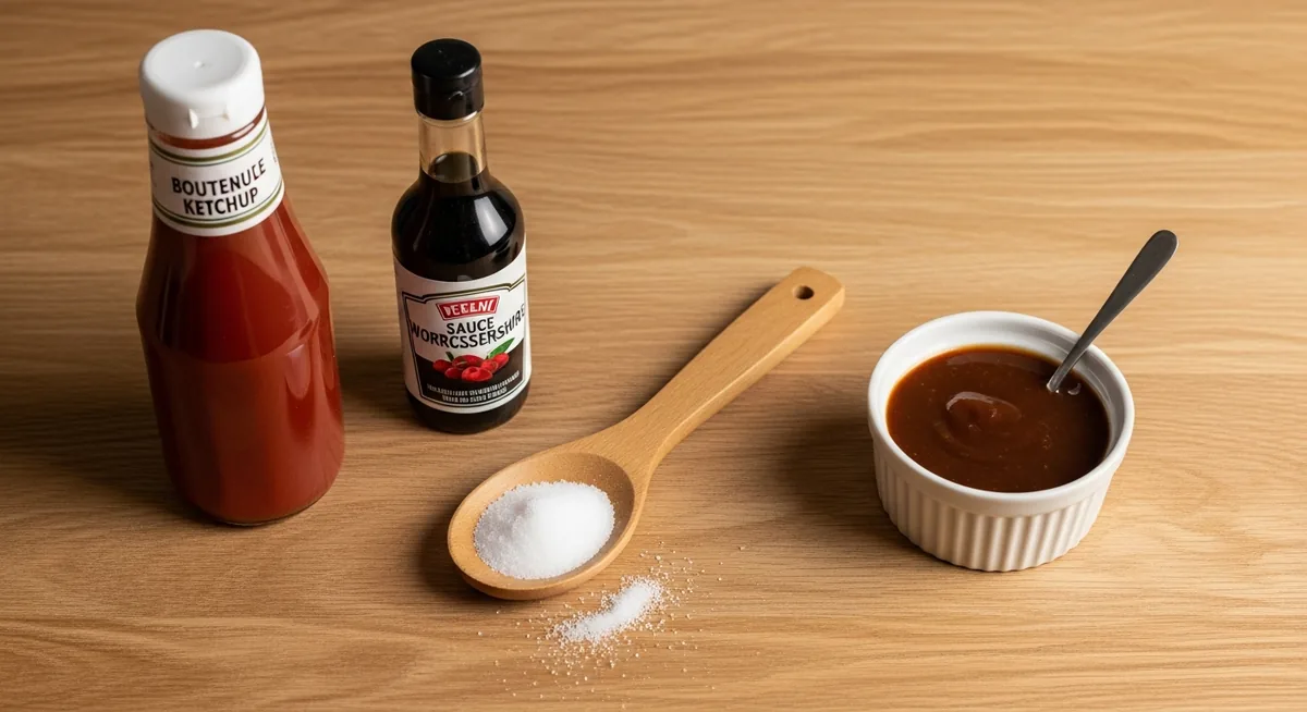 Ingrédients sauce tonkatsu maison ketchup Worcestershire sucre