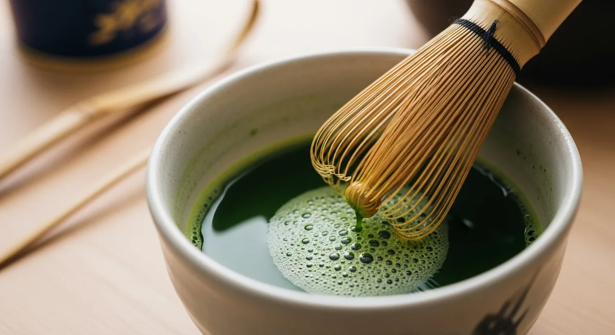 Schéma mouvement fouettage matcha technique M pour mousse