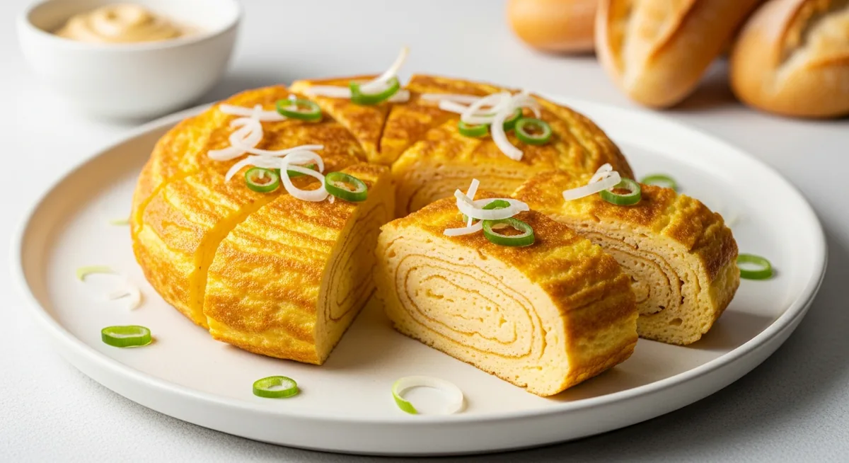 Schéma technique roulage omelette japonaise en 4 étapes couches successives
