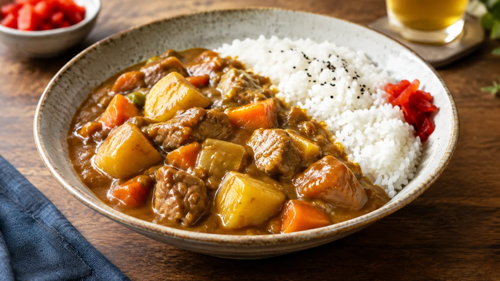 Recette curry japonais facile au poulet, riz et roux