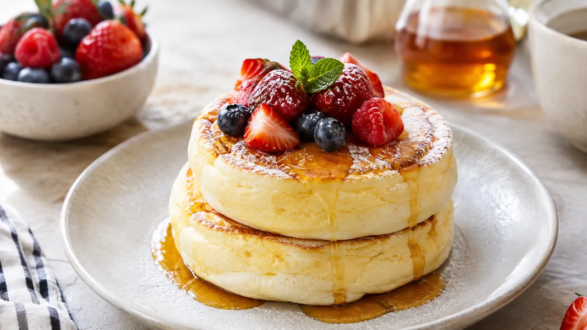 Schéma de cuisson des pancakes japonais à la vapeur
